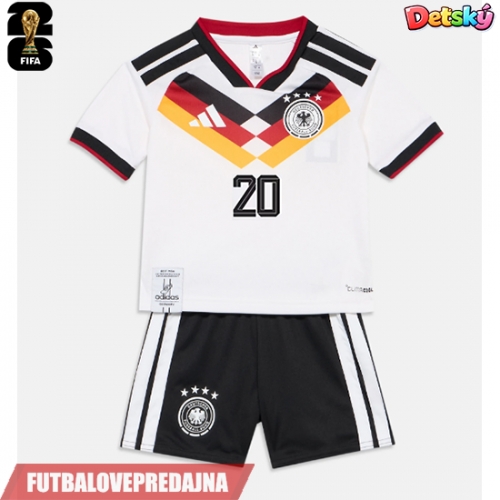 Lacne Dětský Futbalové dres Nemecko Serge Gnabry #20 MS 2026 Krátky Rukáv - Domáci (+ trenírky)